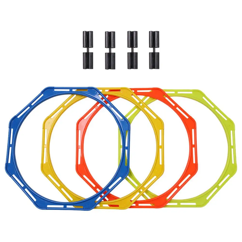 4pcs Agility Rings for Footwork Training Durable PP Material MultiFunction Football Soccer Equipment Sports Accessories