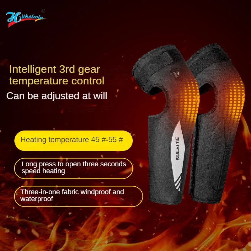 Motorcycle heating knee pads, winter riding windproof long protective gear, waterproof, self heating, warm leg guards