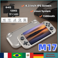 M17 Retro Handheld Video Game Console 4.3 Inch IPS Screen Open Source Linux System Portable Pocket Video Player 64GB Gifts