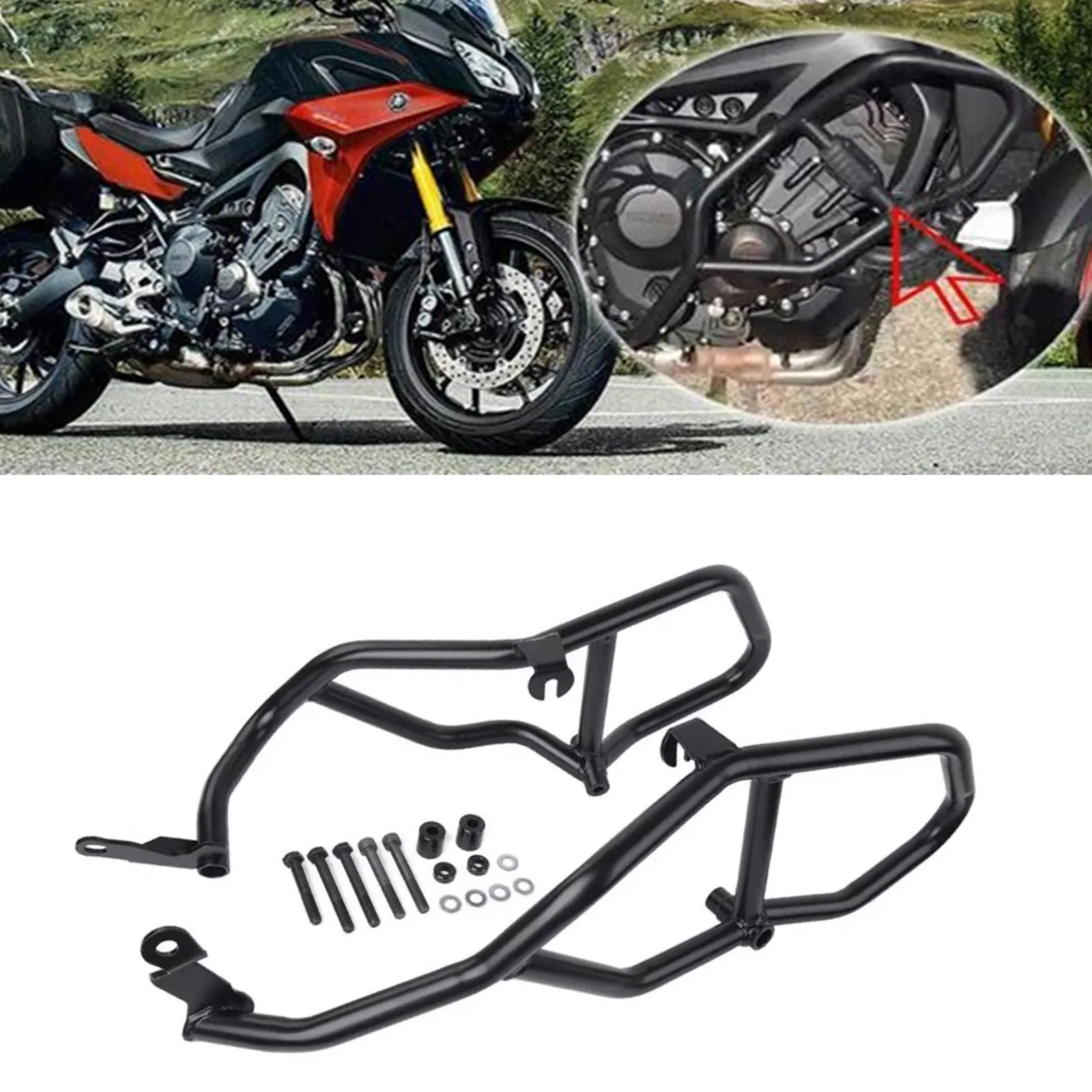 

For Yamaha MT-09 Tracer 900/GT FJ-09 Motorcycle Engine Crash Bar Protector Bracket Frame