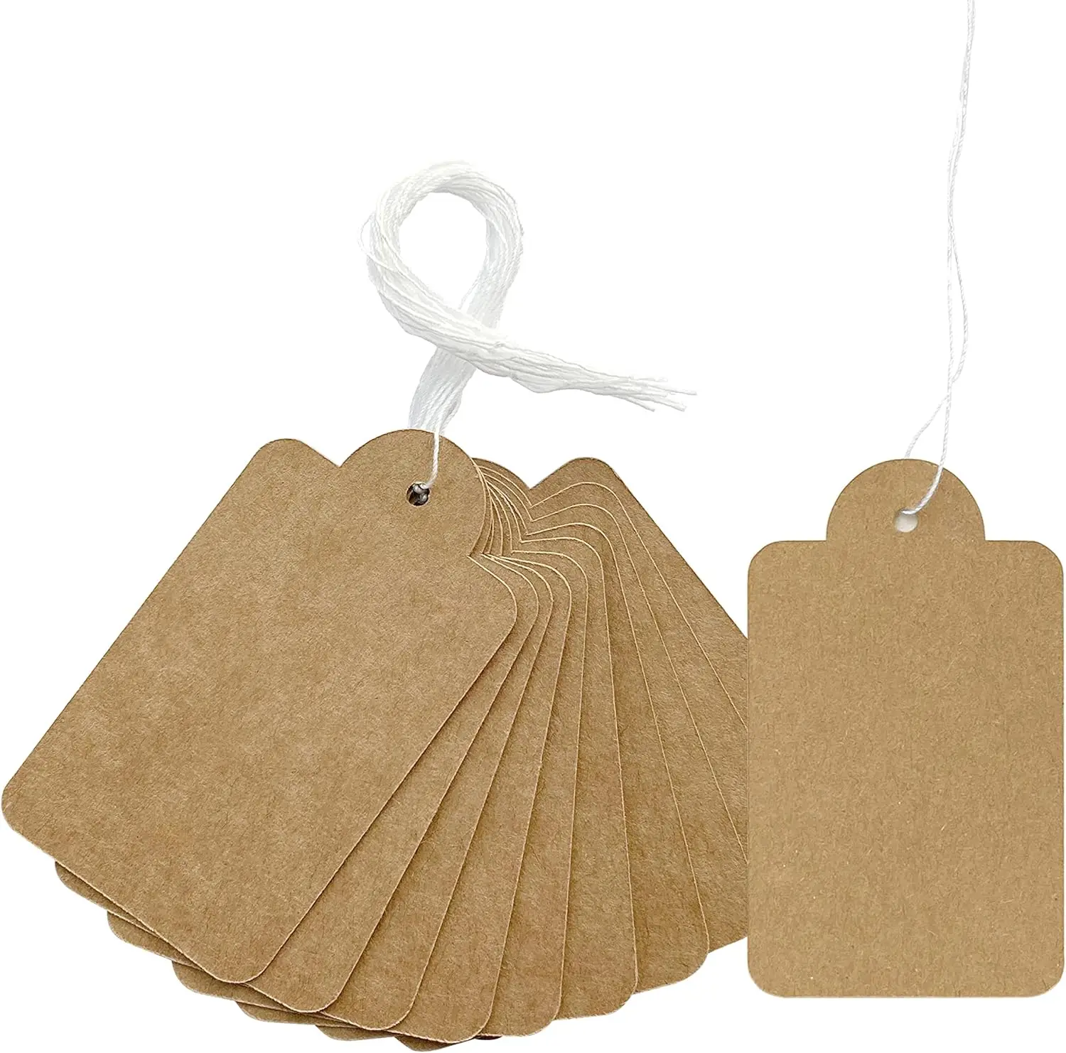 

200 Pcs Kraft Paper Gift Tags with Twine, Blank Hang Tags for Crafts, 2.75x1.57 Inches