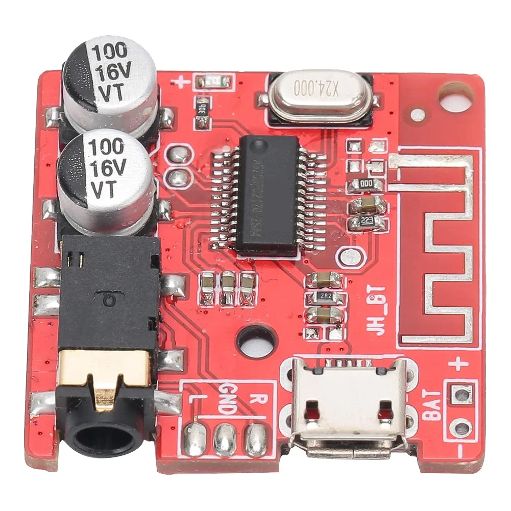 DIY Bluetooth 5.0 Receiver Board, Lossless Decoder Board, Módulo de Música Estéreo Sem Fio, Módulo Amplificador Speaker, 5Pcs