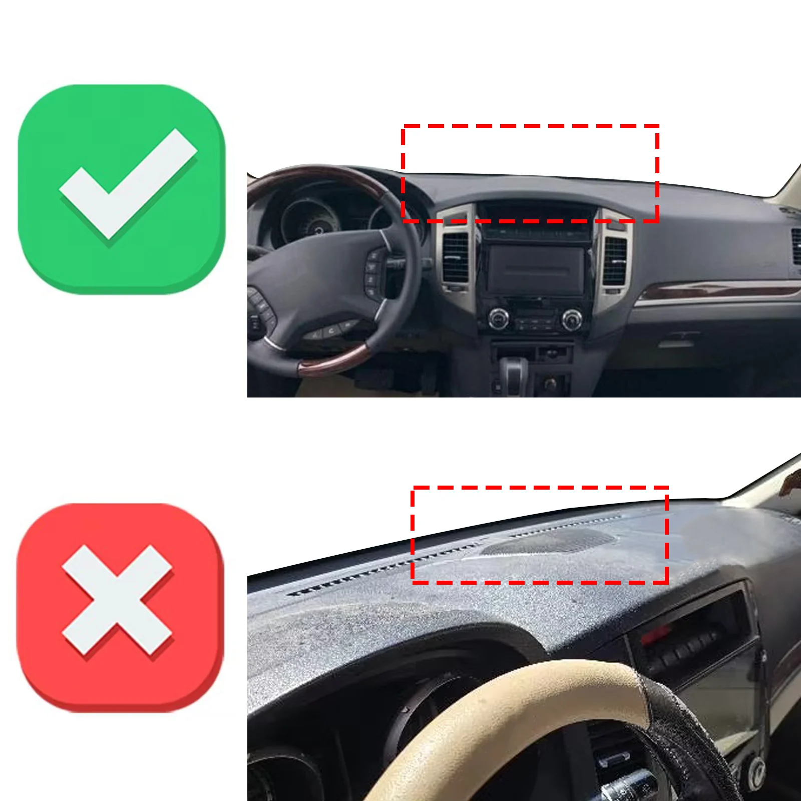 for Mitsubishi Pajero Shogun Montero 2006-2020 V80 V87 V93 V97 Dashmat Dashboard Cover Pad Protective Carpet DashMat Sunshade