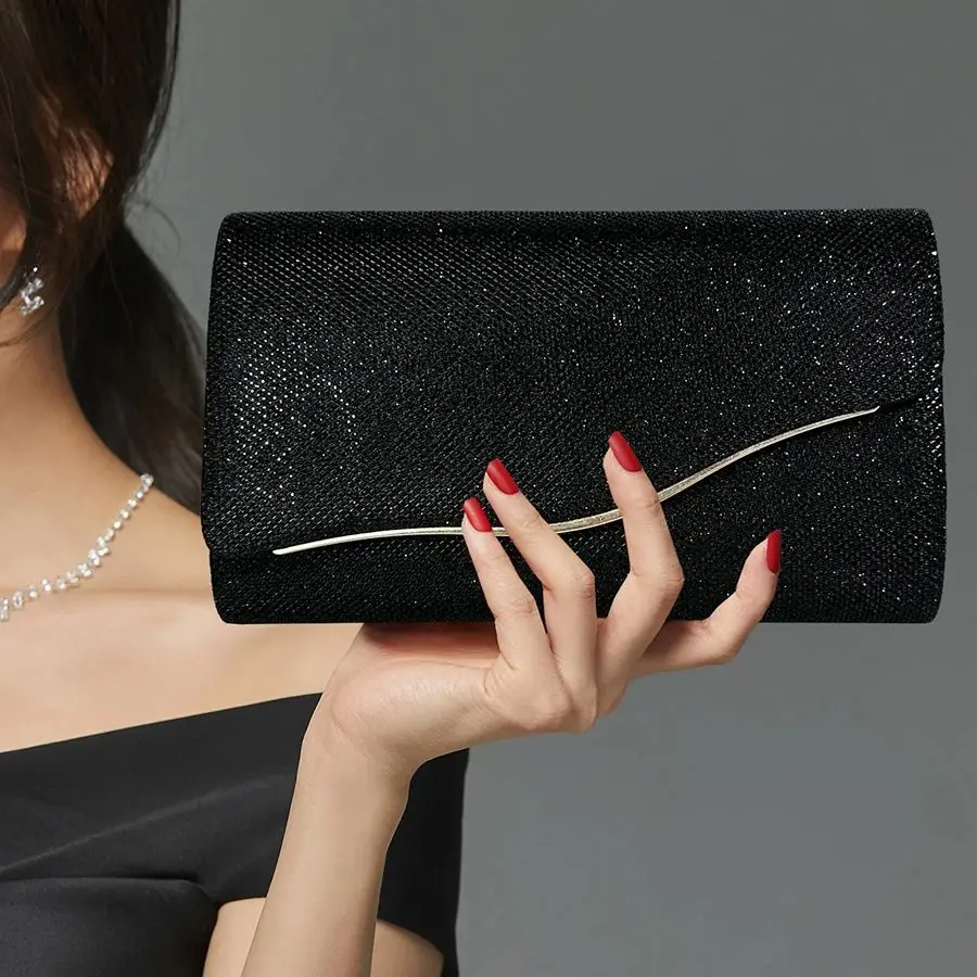

Elegant Lady Evening Bag Sparking Dinner Party Clutch Bag Stylish Romantic Bridal Handbag Luxury Banquet Dinner Party Chain Bag