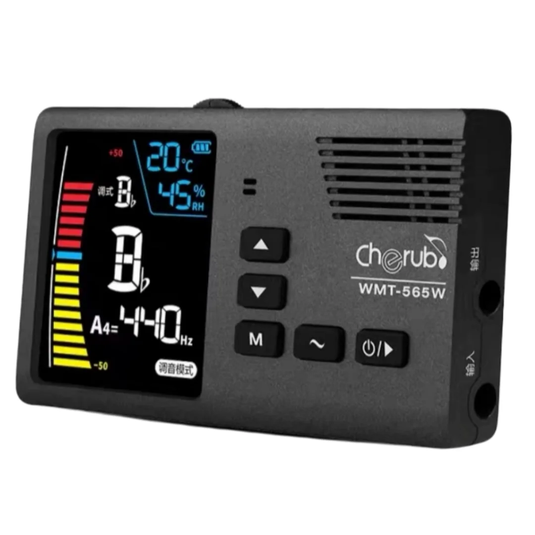 cherub-wmt-565w-full-color-lcd-5-in-1-wind-instrument-electronic-metronome-usb-c-rechargeable-tuner-with-hygrometer-thermometer