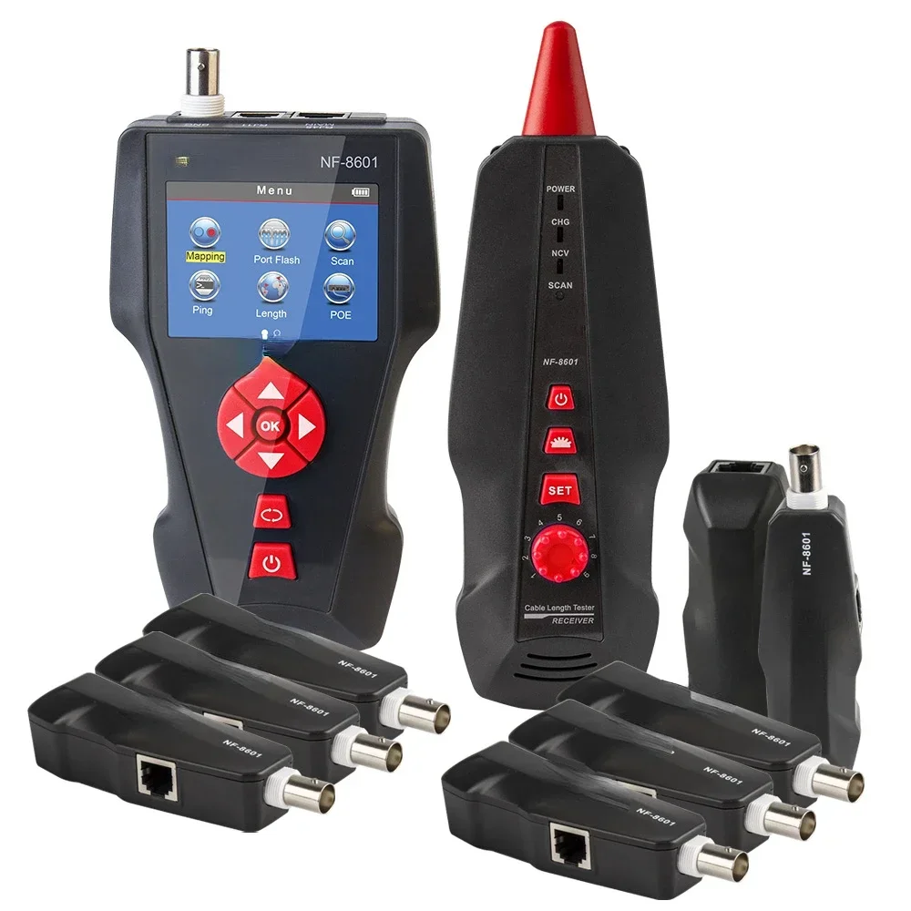 lan cable length measuring device NF-8601W with port flash data POE PING network cable tester HOT SALES