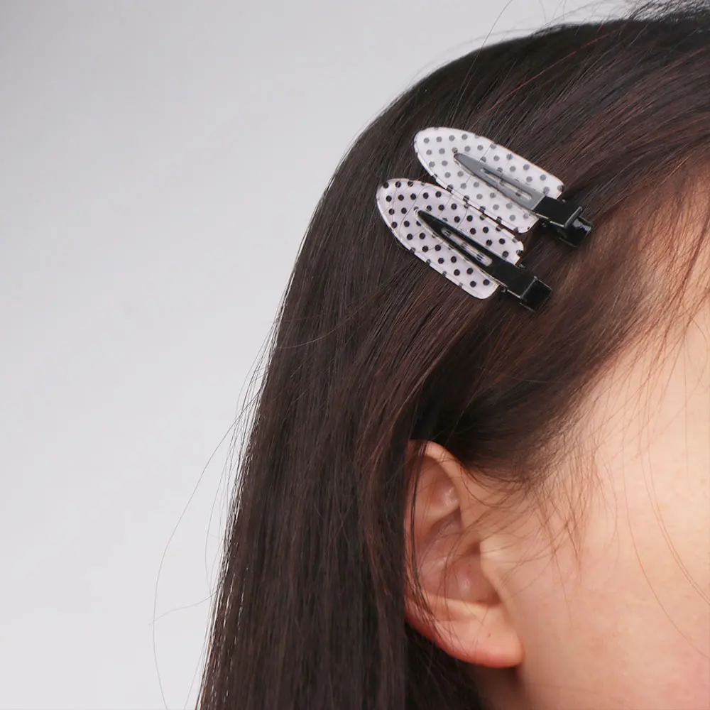 Black White Acrylic Hair Clips Polka Dot Elegant Seamless Hairpin Non-Slip Minimalist Design Hair Styling Accessories Wedding