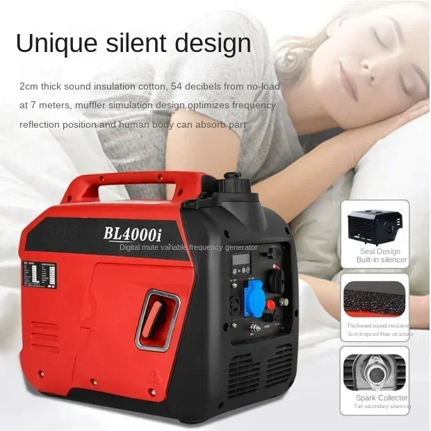 Portable Generator, Small Outdoor Portable, Silent, Variable Frequency, 6500W High