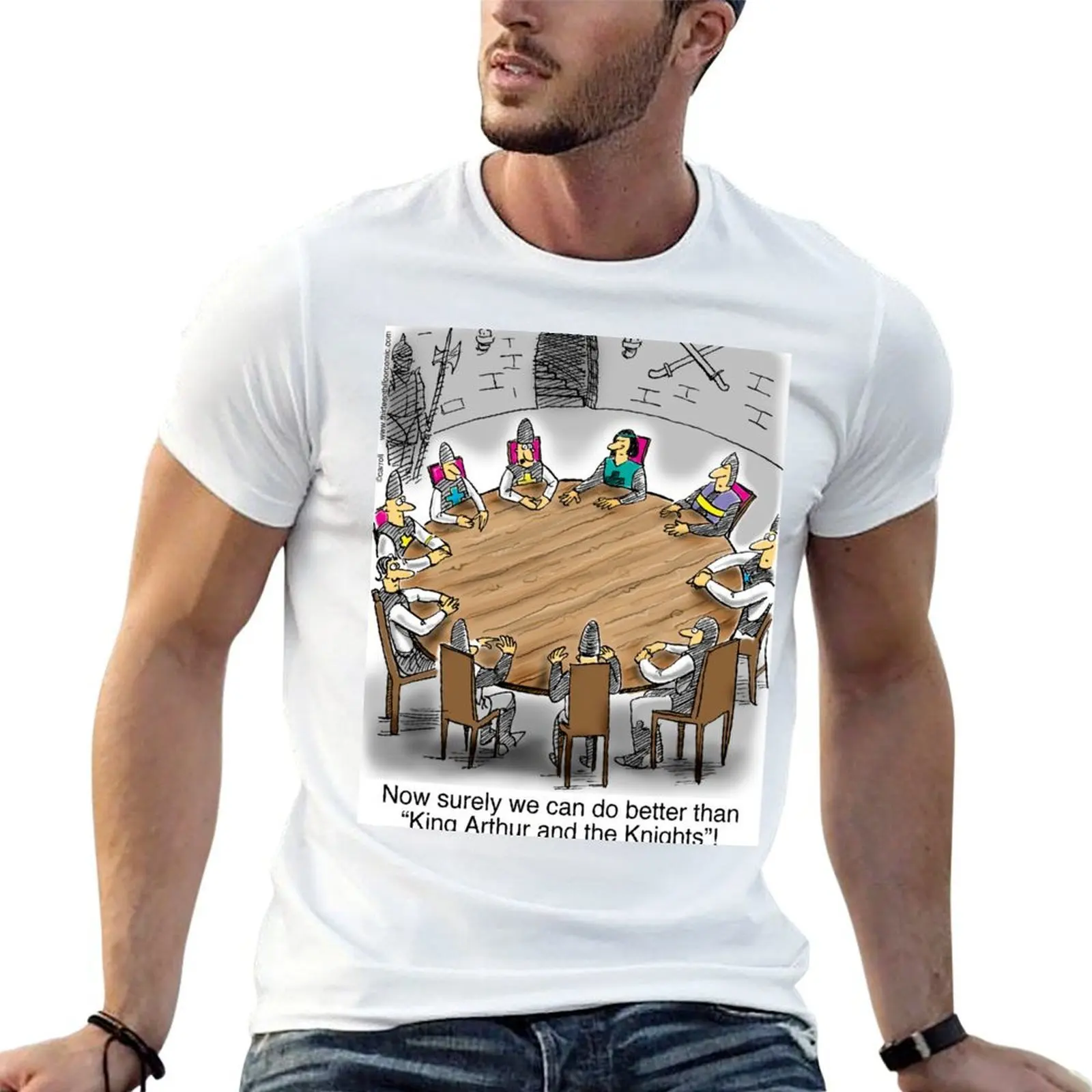 

King Arthur and the Knights of the Round Table T-Shirt man t shirt cotton high quality man tshirt T-Shirt