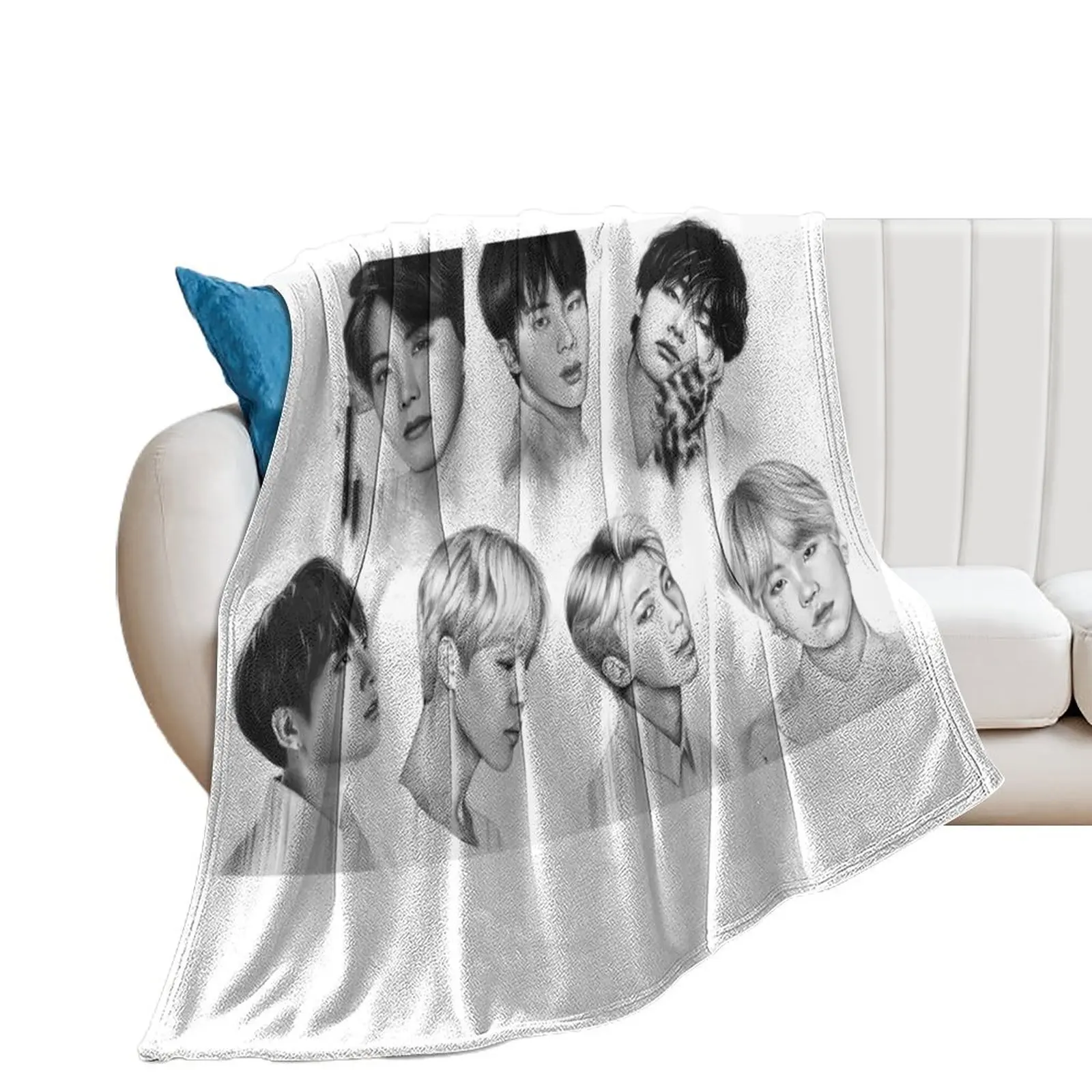 OT7 pencil drawing Throw Blanket Thins Luxury Hair Blankets