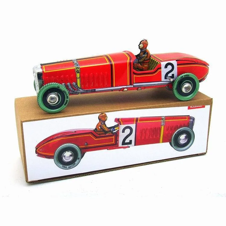 MS808 Racing Car No. 2 Racing Car Classic Car, Iron Nostalgic Adult Collection Ornament Iron Toy