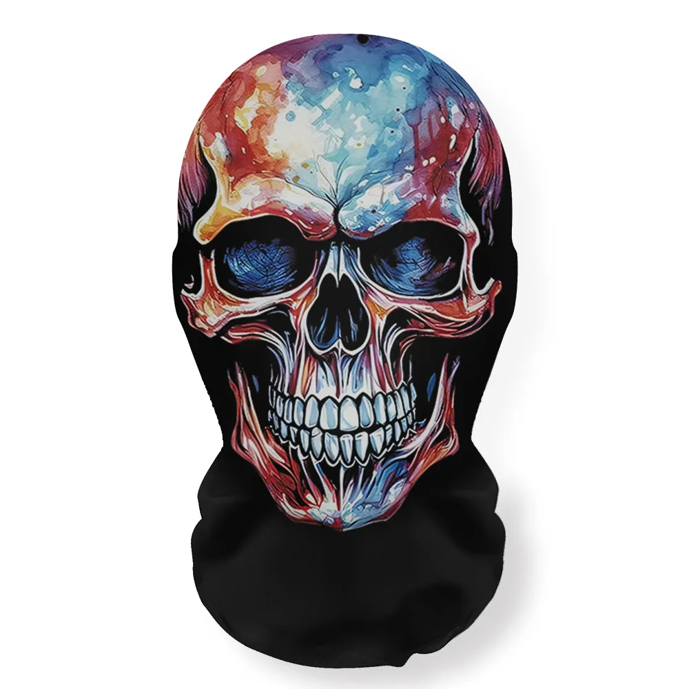 Máscara de Halloween, accesorios de Cosplay, pasamontañas de cara completa, malla elástica, cubiertas para la cabeza de calavera transpirables, fiesta de terror, cara de fantasma de Halloween