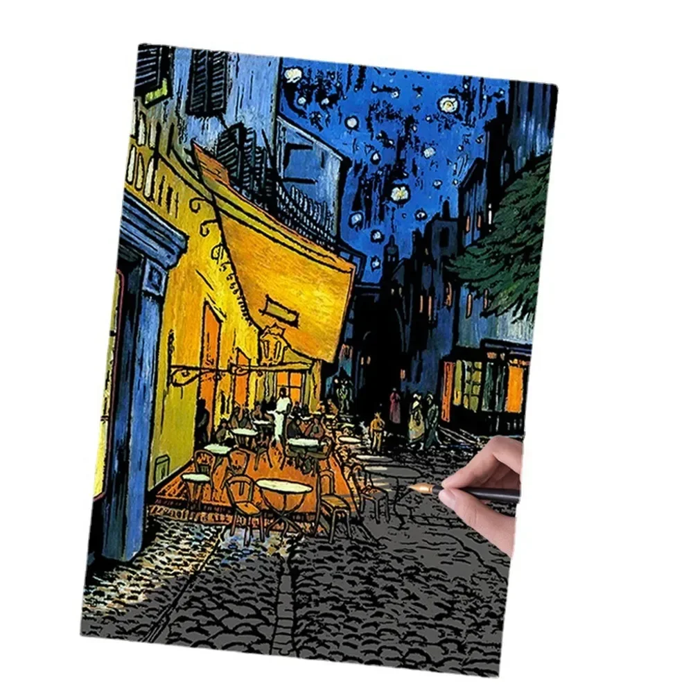 

The Eternal Flame of Van Gogh 4 PCS Deluxe Scratch Paintings - Literary Art Posters & Prints Home Decor Wall Art As A Gift
