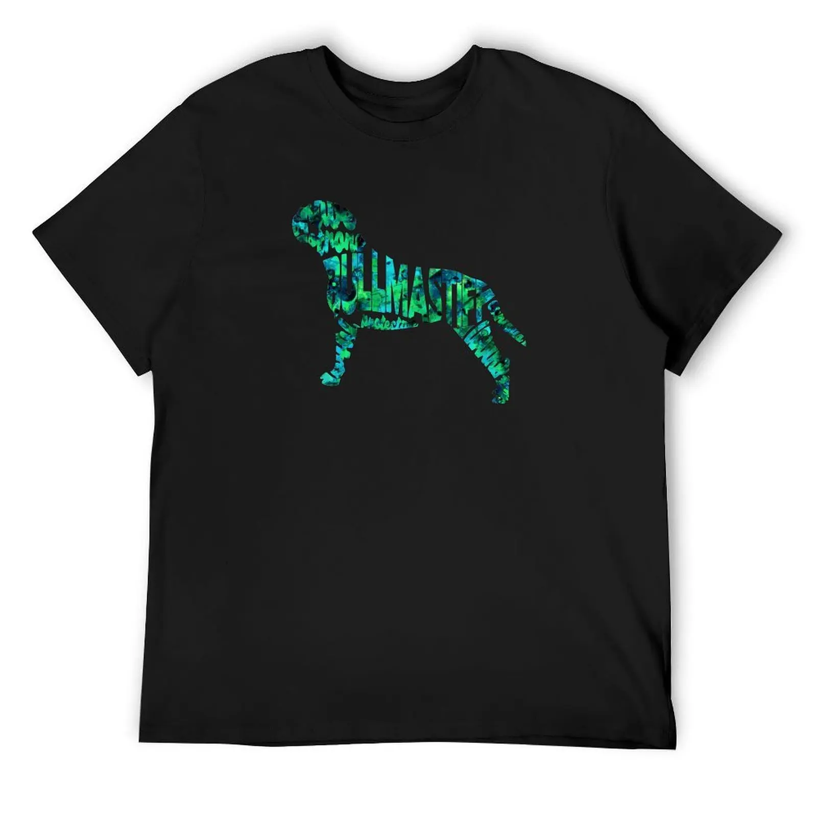 

Bullmastiff Typographic Watercolor Painting T-Shirt T-shirts man custom t shirt blue archive kawaii clothes Men's clothing