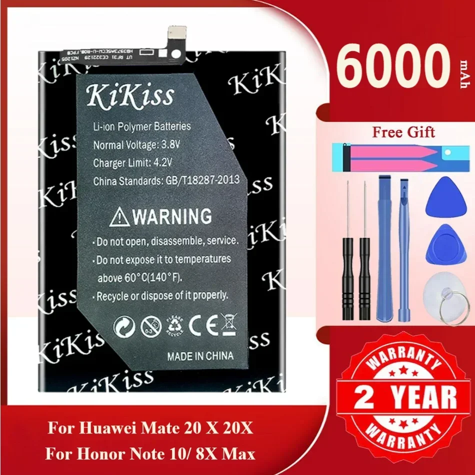 

6000mAh KiKiss Battery HB3973A5ECW HB4073A5ECW For Huawei Mate 20 X Mate20X / For Honor Note 10 Note10 / For Honor 8X Max 8XMax