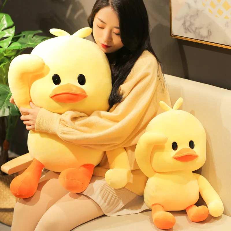 Pato de peluche de dibujos animados, muñeco de peluche de pato amarillo, almohada suave, regalos Kawaii, Popular, encantador, 30-70cm, 1 unidad