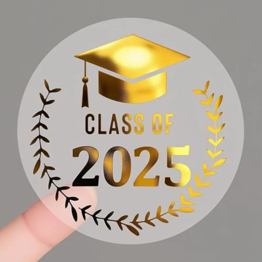 

120PCS Graduation StickersClass of 2025 Graduation Envelope Seals Congratulations Graduates Gold Seals for Certificates Foil Me