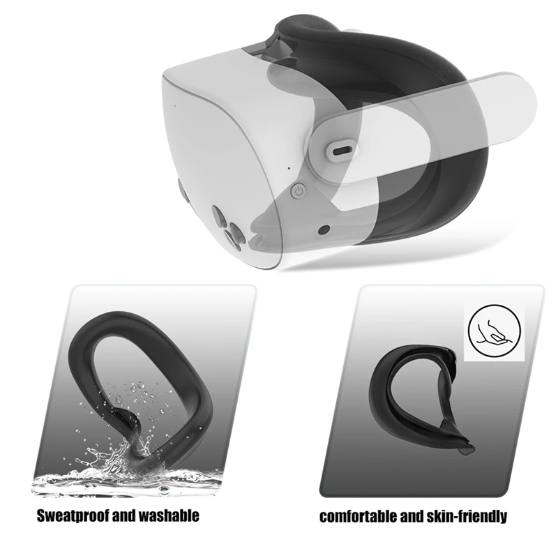 퀘스트 3S 용 보호 케이스 컨트롤러 그립 페이스 커버, 핸드 스트랩 렌즈 커버, 로커 캡 VR 액세서리, 9 인 1