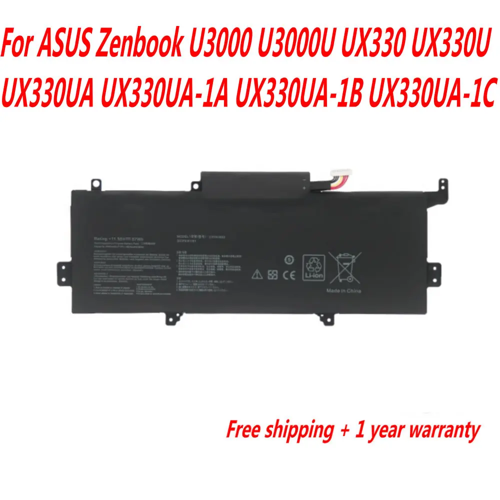 NEW C31N1602 Laptop Battery For Asus Zenbook U3000 U3000U UX330 UX330U UX330UA UX330UA-1A UX330UA-1B UX330UA-1C 11.55V 57WH