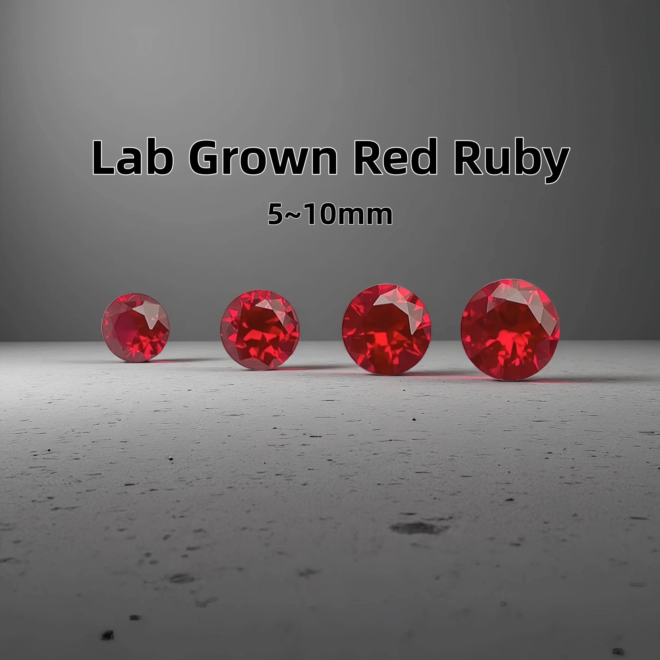 

Large Red Ruby Round Cut Gem Lab Grown Ruby Sri-Lanka Garnet Color Pigeon Blood Red Color Hand-cut Gemstones Natural cut