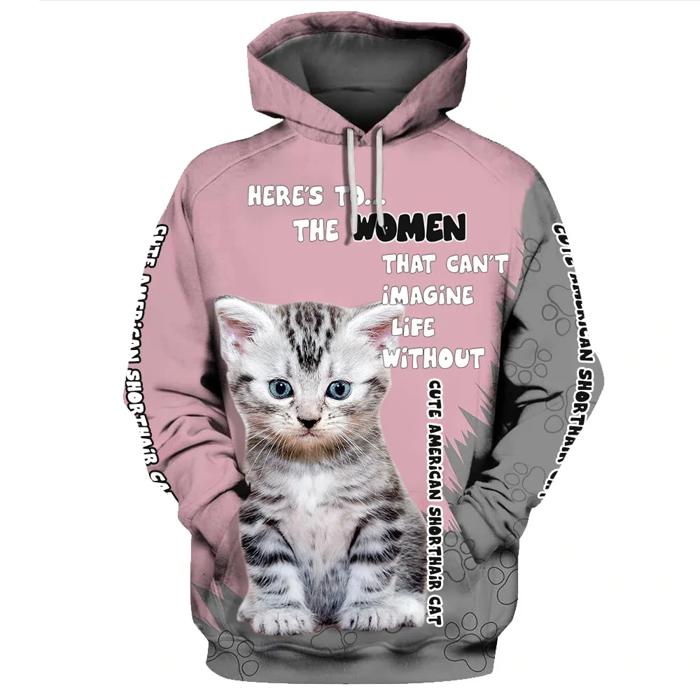 HX Maine Coon Hoodies Animal Cats 3D Graphic Paws Art Paint Sweatshirts Hoodie Fashion Pullovers Women Sportswear