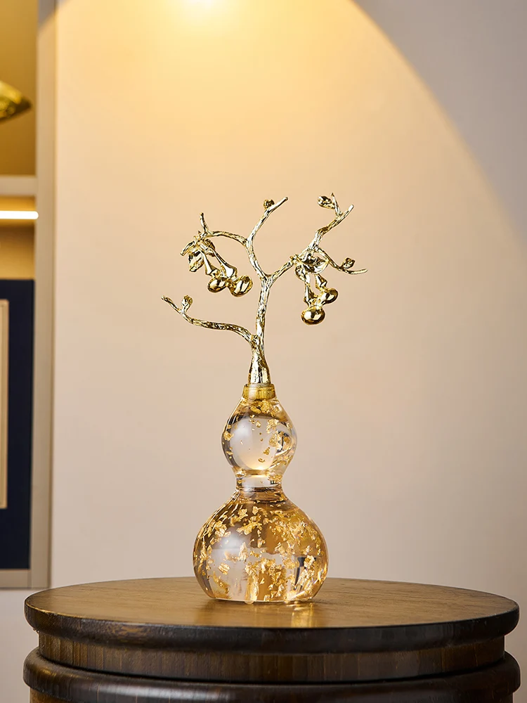 

Light luxury resin gourd ornament, living room entrance decoration, office high-end desktop ornament, new Chinese style Wufu Lin