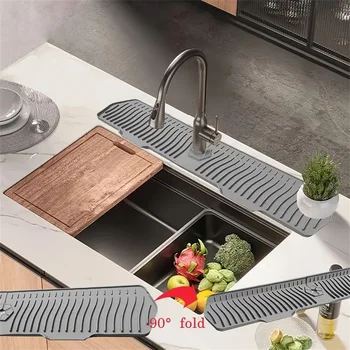 अतिरिक्त बड़ा सिलिकॉन डिश सुखाने वाला मैट - फिसलन रहित, फ़ोल्ड करने योग्य, पानी के छींटों से बचाने वाला, आसानी से साफ़ होने वाला, जगह बचाने वाला, किचन सिंक के लिए छींटे से बचाने वाला 10 best sales सिंक स्प्लैश गार्ड - №9