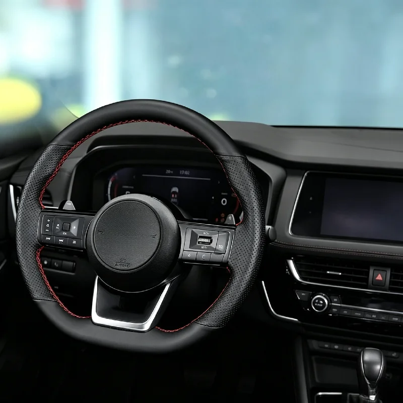 For Nissan X‑Trail T33 Custom Fit Full‑Wrap Hand‑Sewn Non‑slip Wear‑Resistant Car Steering Wheel Cover Steering Wheel Protector