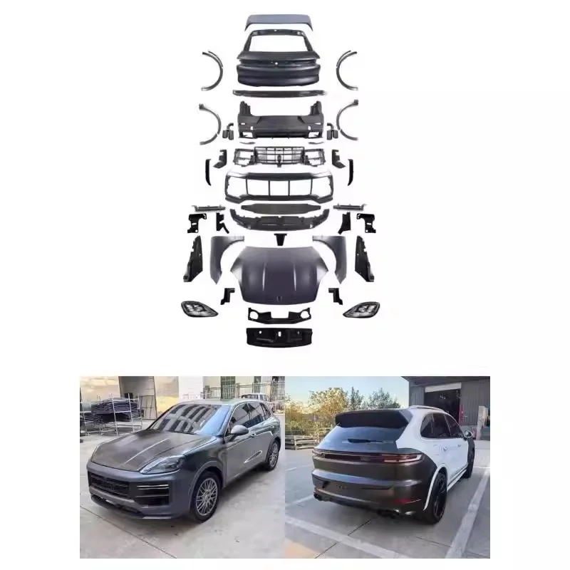 Karosserie-Kit für Porsche Cayenne 958.1 958.2 2011-2017 Upgrade 9Y0 Front- und Heckstoßstange Seitenschweller Kotflügel-Verkleidung