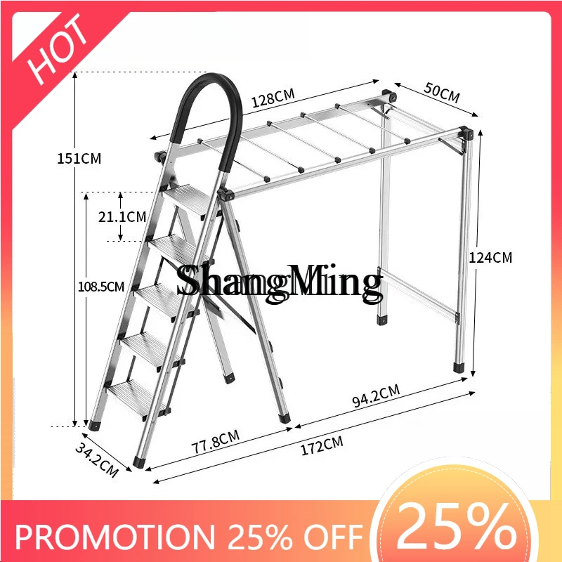 

Многофункциональная складная стремянка-стеллаж из алюминиевого сплава CL, четырехступенчатая/пятиступенчатая, для использования в помещении
