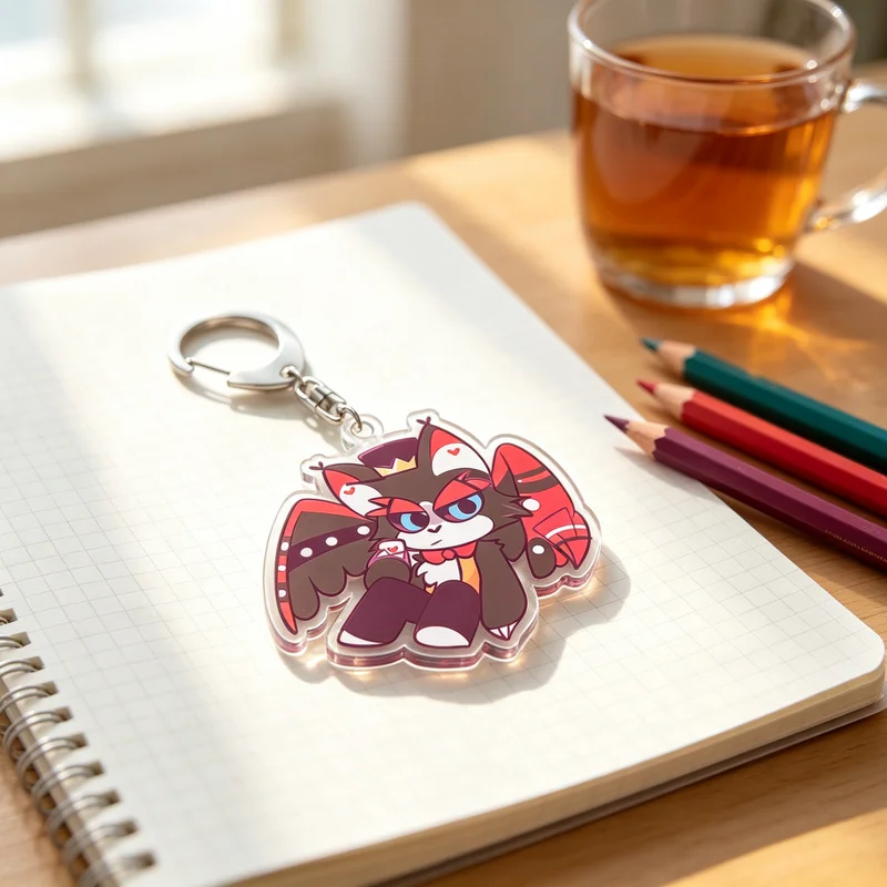 Keychain for Hazbin Hotel Charlie Morningstar  Homemade Acrylic Keychain Pendant Bag Charms Game Anime Collection Toy Gift 5cm