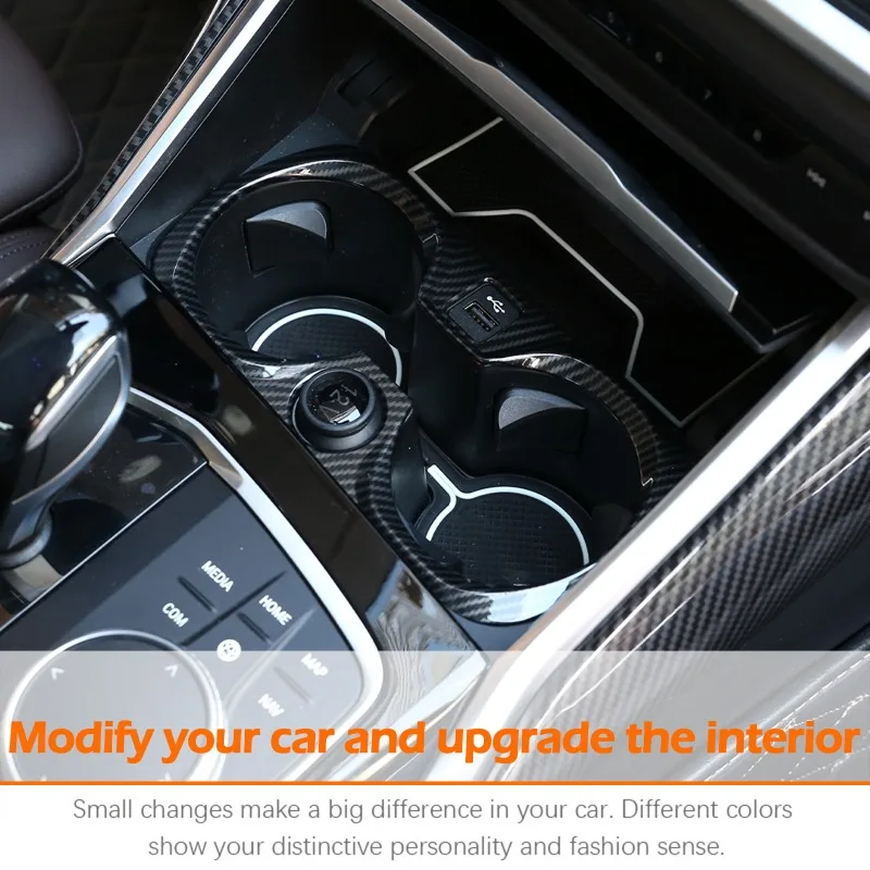 سيارة مركز وحدة التحكم كأس الماء حامل الإطار الديكور غطاء الكسوة لسيارات BMW 3 سلسلة G20 320d 320i 330d 330i 318i 325Li 2020-2022