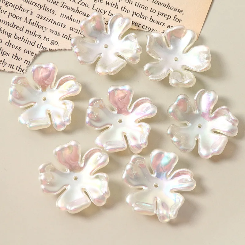 

Summer style 40pcs/lot 31mm AB color cartoon flowers shape resin florals diy jewelry earring/hair/garment pendant accessory