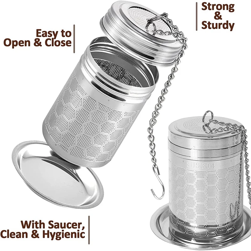 Tea Steeper For Loose Tea 2 Pack Stainless Steel Loose Leaf Tea Steeper Extra Fine Mesh Tea Balls With Drip Dray