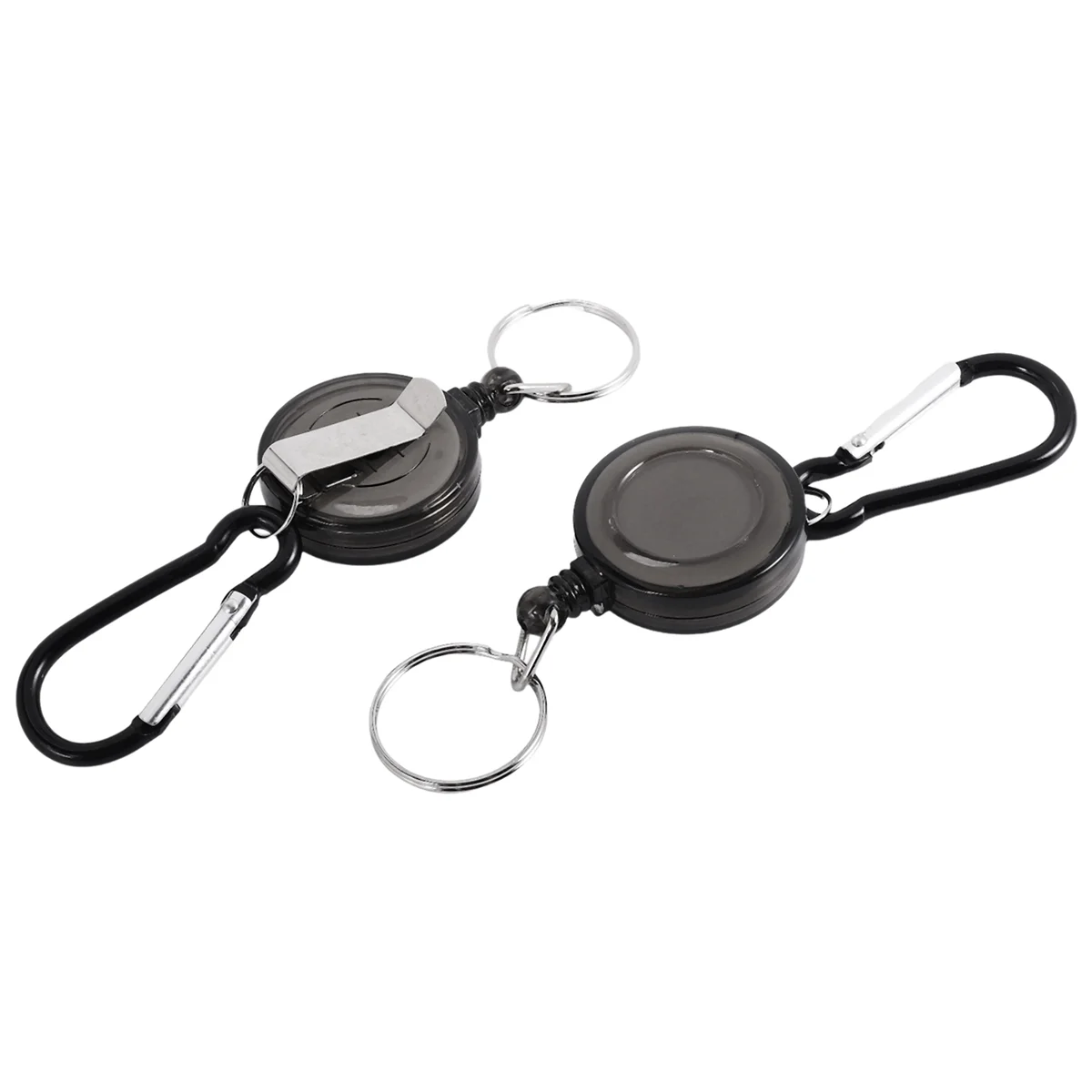 UNCL 2 PCS BADGE REEL - RECOIL RETRÁCTIL YOYO SKI PASS ID TARJETA PORTA LLAVE Color: Negro Cantidad: 2 piezas