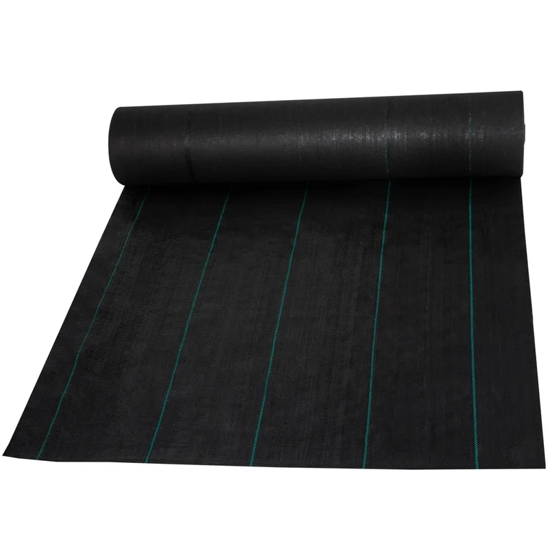 

Black Weed Barrier Fabric 5 x 250 ft, Heavy Duty PP Landscape Ground Cover, Easy Install, Single Layer for Garden, Lawn, Driveway
