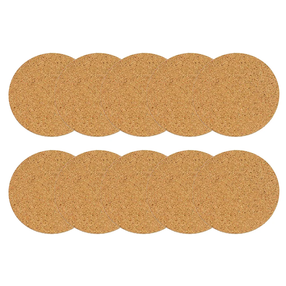 10 Piece Saucer Collection for Plants Built with Cork and PP Materials Plus Rubber Backing for Indoor Environments