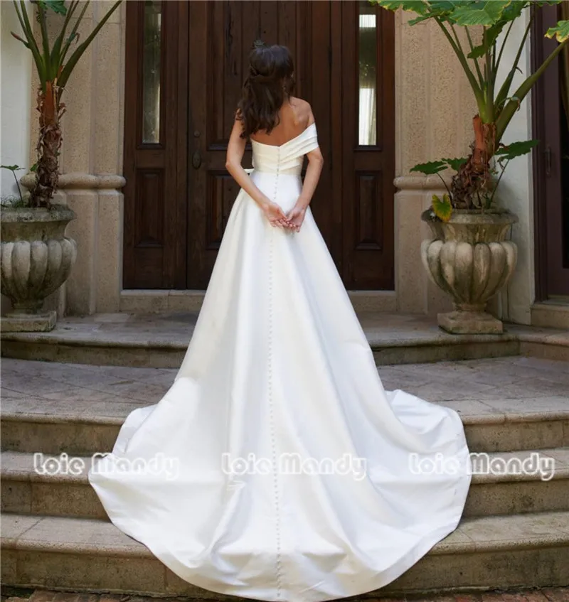 Abiti da sposa in raso di lusso lunghi 2024 nuovi eleganti abiti da sposa da spiaggia con spacco alto per donna formale Backless Vestido de novia