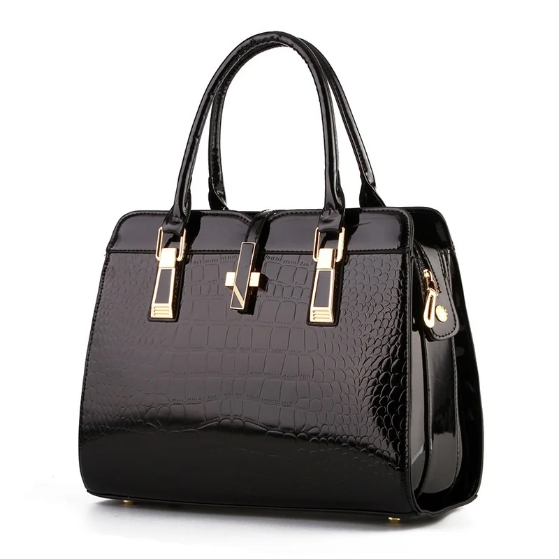 

New Arrivals Bags for Women Office Ladies Fashion Elegant Handbag Solid Color Black Khaki White Blue Alligator Pattern Handbags