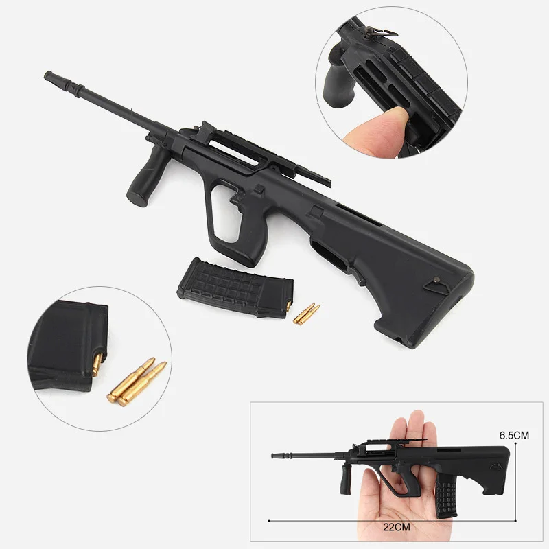 1:3 Scale Mini Alloy Miniature AUG Toy Gun Model AUG Diecast ABS DIY Build kit