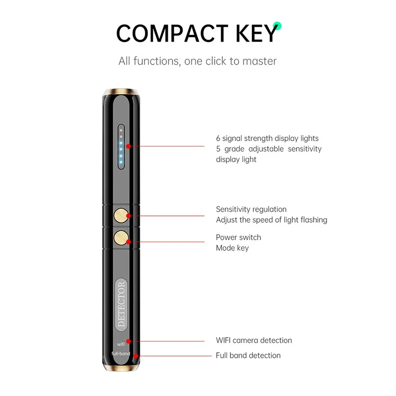 T13  Anti Spy Candid Camera Detector Pen Hidden Cam Scanner Eavesdropping Security Device GPS Radio Frequency RF Signal Finder