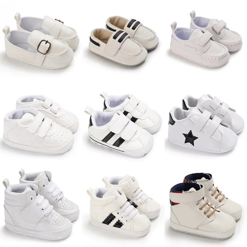 

Boys and Girls, Baby Shoes White Themed Casual Sports First Walker Bed Shoes Comfort Soft Sole Toddler Shoes Baby Shower Shoes