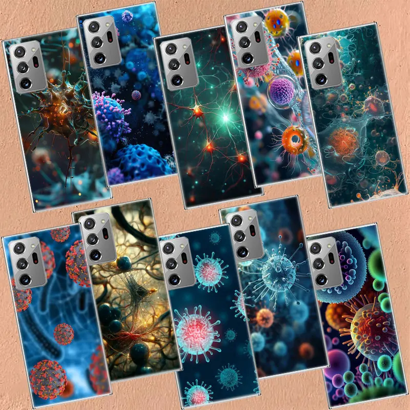 Microscope Virus Close up Phone Case For Samsung Galaxy A02S A12 A22 A32 A52S A52 A72 A03S A13 A23 A33 A53 A73 S9 S8 S7 A90 A80