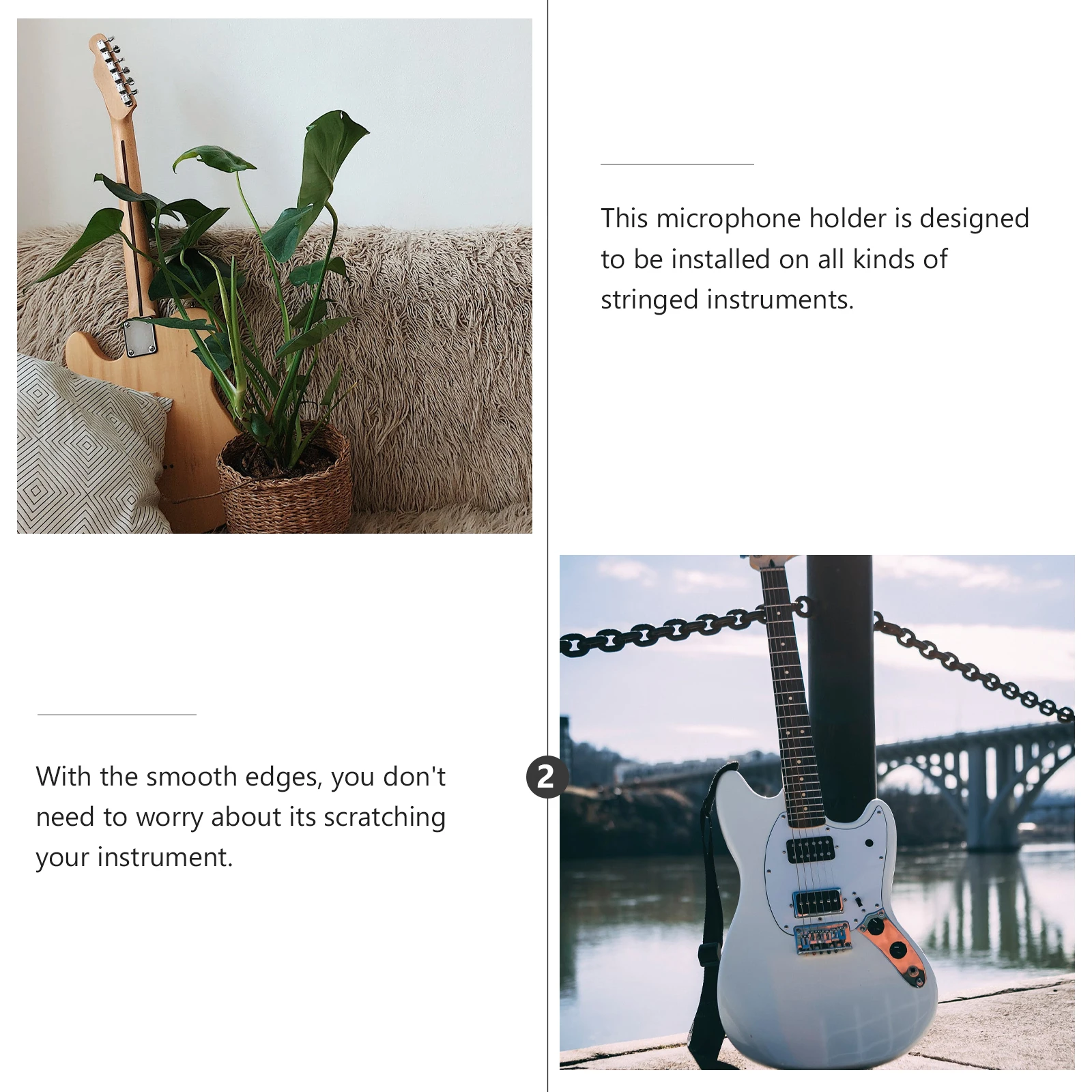 

10 Pcs Holder Durable Metal Socket Stringed Instruments Guitar Mic Support Easy Install Stringed Instruments Mic Portable
