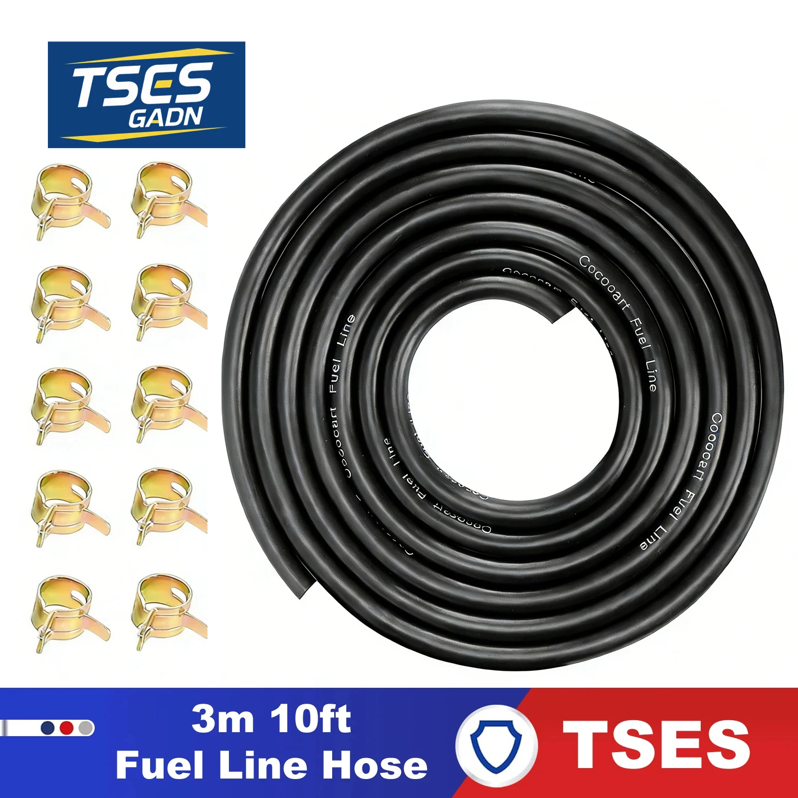 

Топливный шланг TSES 5мм*8мм, резиновый, с хомутами, для двигателей Kawasaki, Kohler, Briggs & Stratton, малогабаритных бензиновых и дизельных моторов для спортивной техники