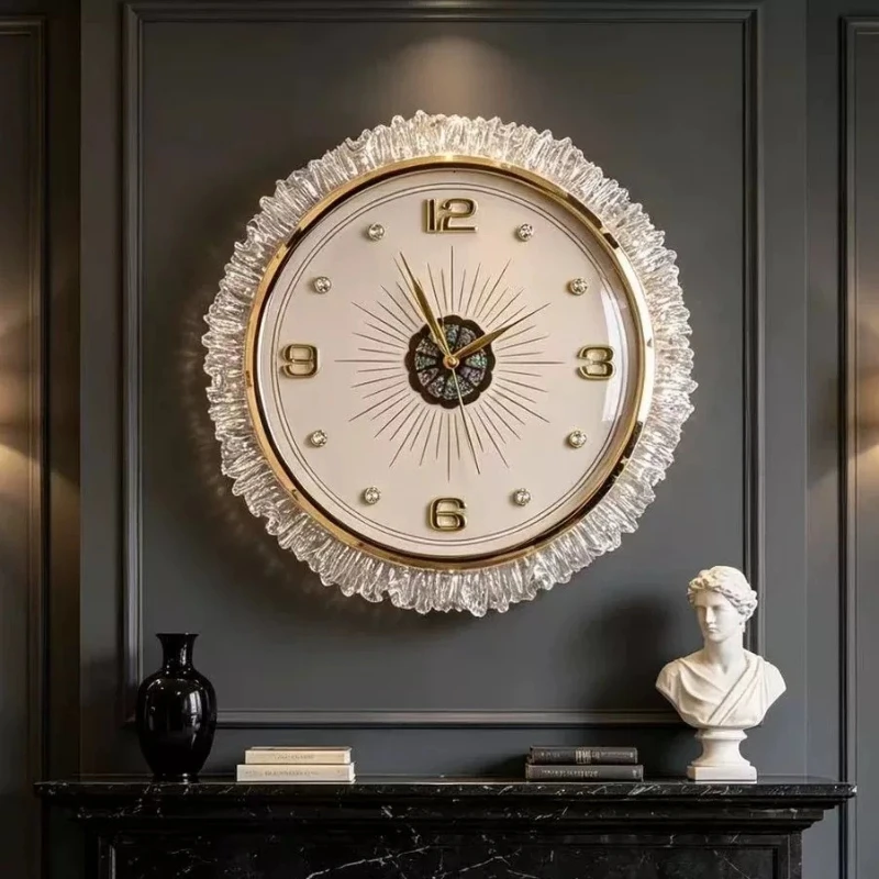 Luxury Living Room Wall Clocks Korean Vintage Modern Aesthetic Wall Clocks Nordic Fashion Horloge Murale Ornaments Home Decor