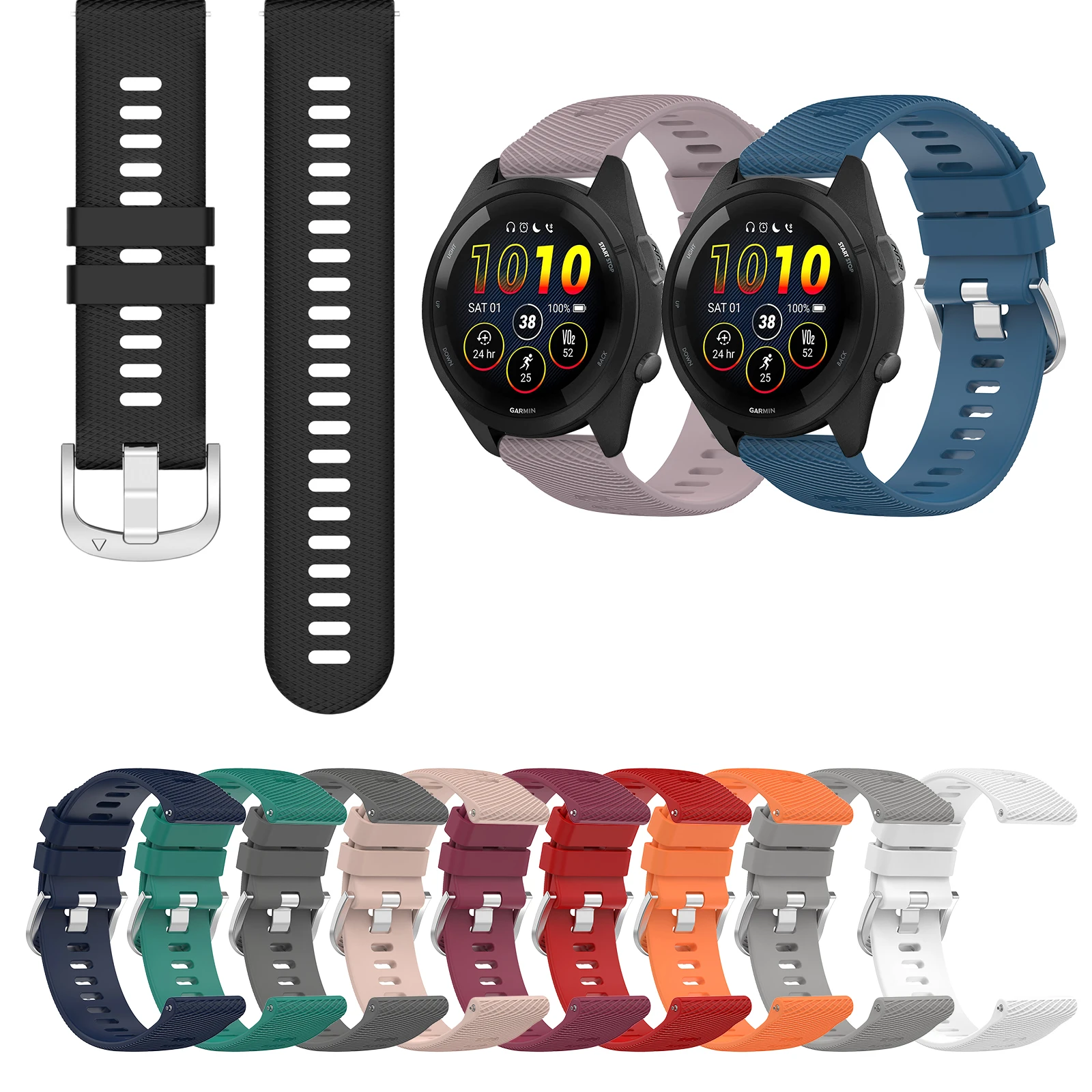 

Silicone Strap For Garmin Venu3 Venu2 Venu3s /Vivoactive 3 4 5 3S 4S 40mm 45mm /vivomove3 3s HR/Venu 2 Simple Colors Smart Band