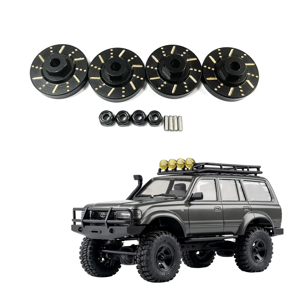 A84F-For 1/18 Scale FMS EAZYRC Rochobby Brass Wheel Hex Adapter Axle Counterweight Brake Disc RC Car Upgrade Parts