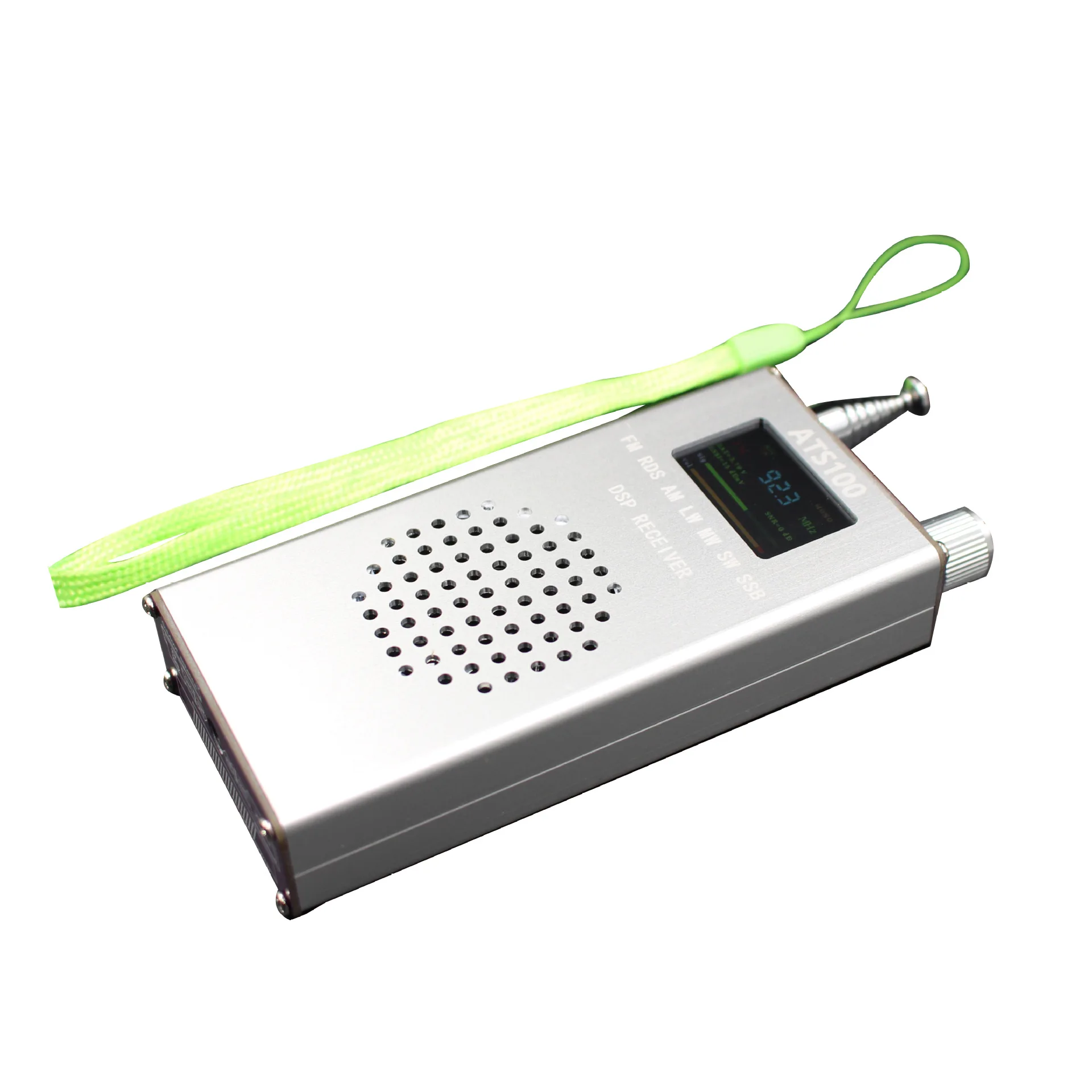 Portable ATS100 SI4732 150K-108MHz Radio Receiver FM RDS AM LW MW SW SSB + LCD + Whip Antenna + Battery + Speaker