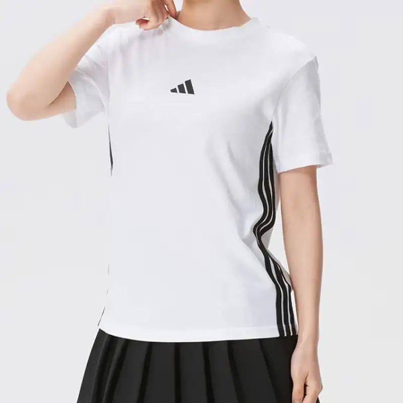

new Adidas Women's 2026 New 3-Stripes Cotton Short Sleeve Casual T-Shirt JD0844